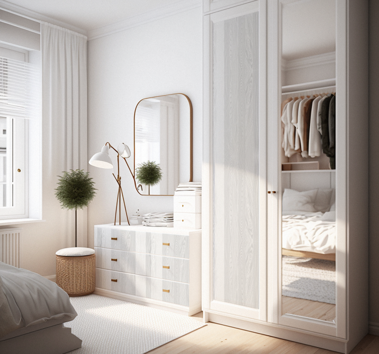 White Wood Texture furniture decal  - TenStickers