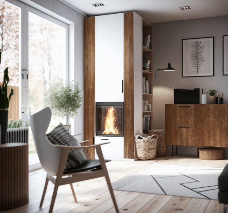 Brown Wood Texture furniture decal  - TenStickers