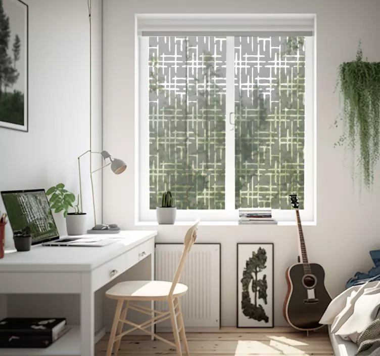 Translucent Crossed Lines window sticker - TenStickers