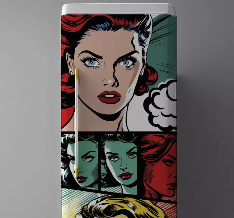 Vintage comic vinyl fridge sticker - TenStickers