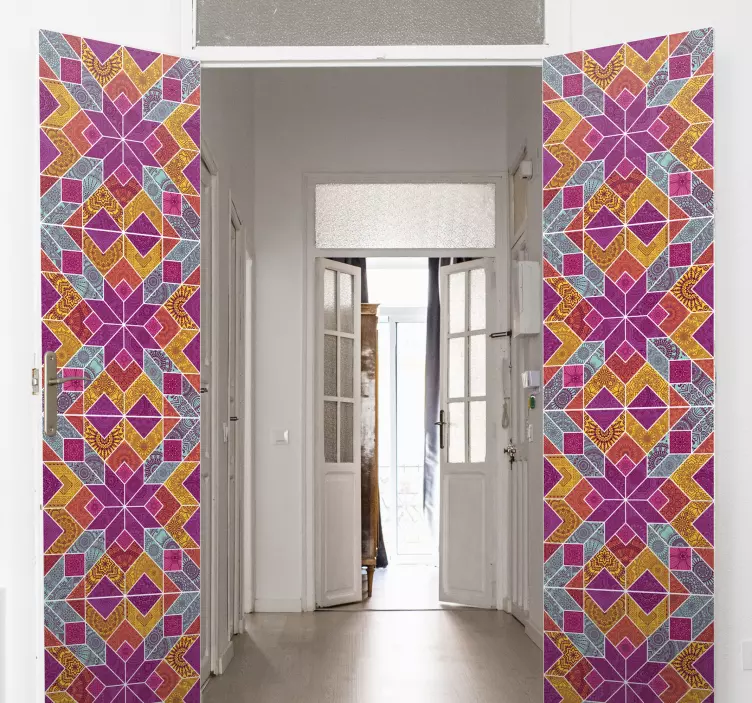 Paisley mosaic  door sticker - TenStickers