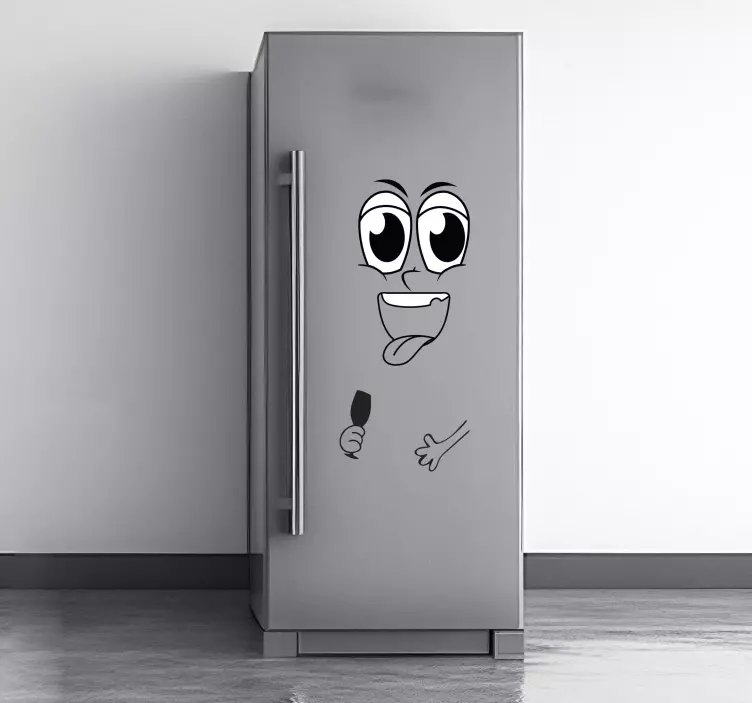Vinyl Face with Cup fridge sticker - TenStickers