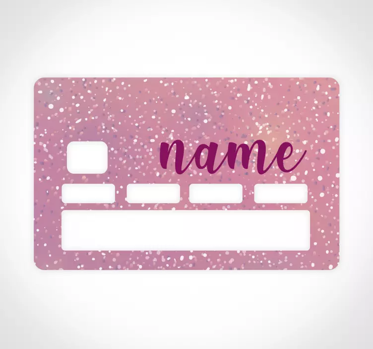 Personalised name pink glitter credit card sticker - TenStickers