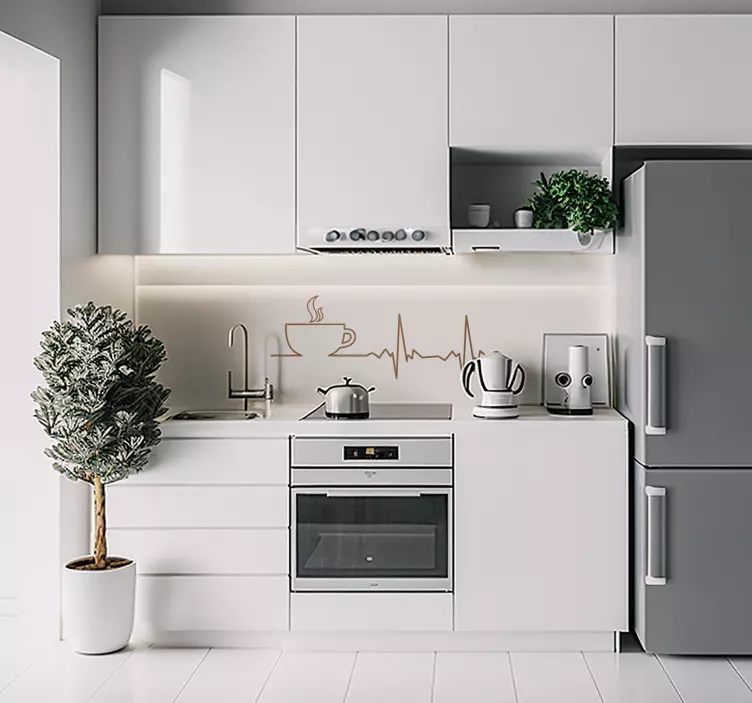 Coffee Heartbeats Wall Sticker - TenStickers