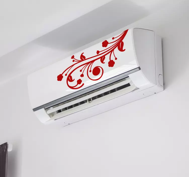 Vintage floral air conditioner sticker - TenStickers