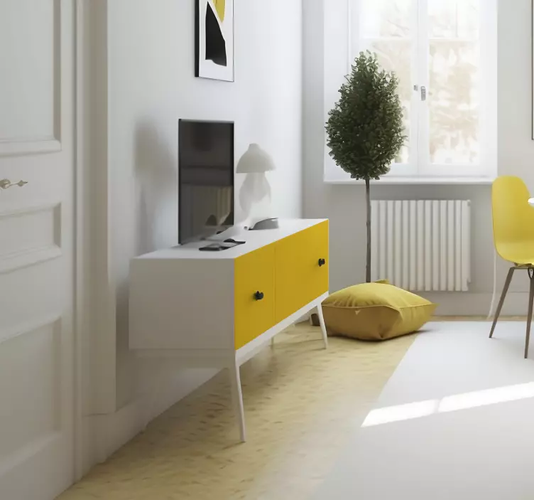 Matte Yellow furniture decal - TenStickers