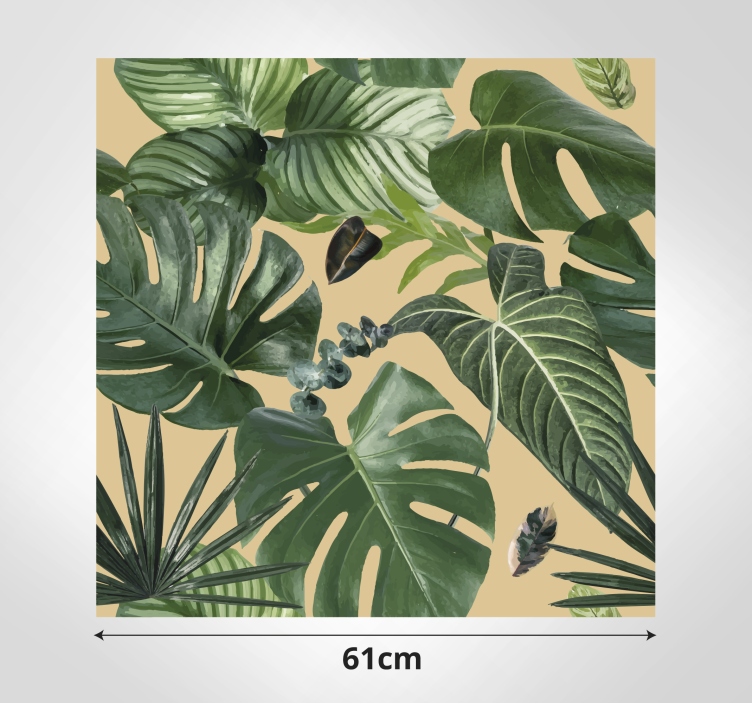 Tropical plants pattern kitchen wall sticker - TenStickers
