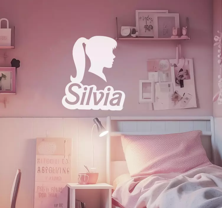 Silhouette with name custom sticker - TenStickers