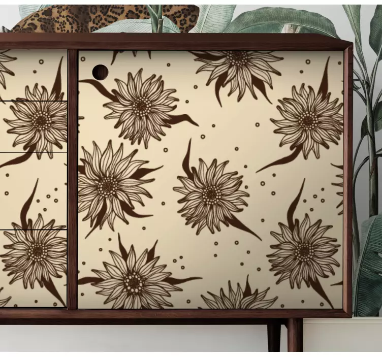 Old sunflower furniture decal - TenStickers