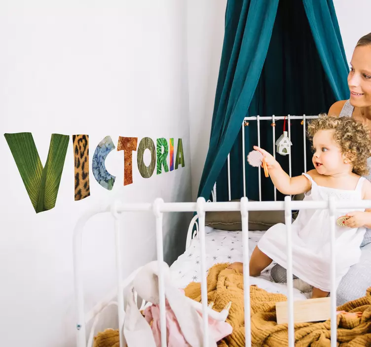 Custom name jungle texture letters sticker - TenStickers