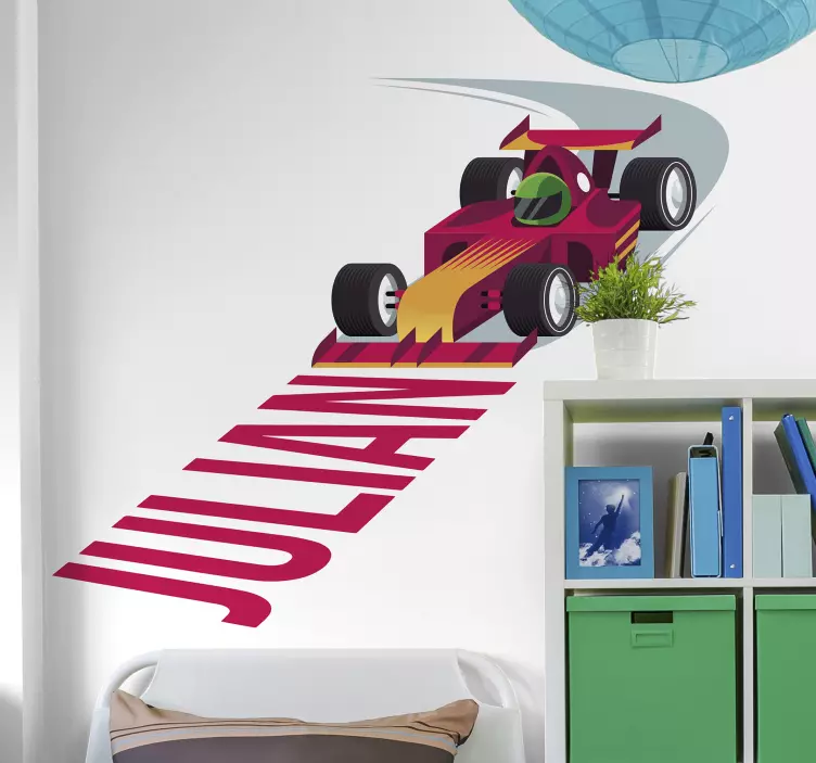 Personalized Race Car vehicle sticker - TenStickers