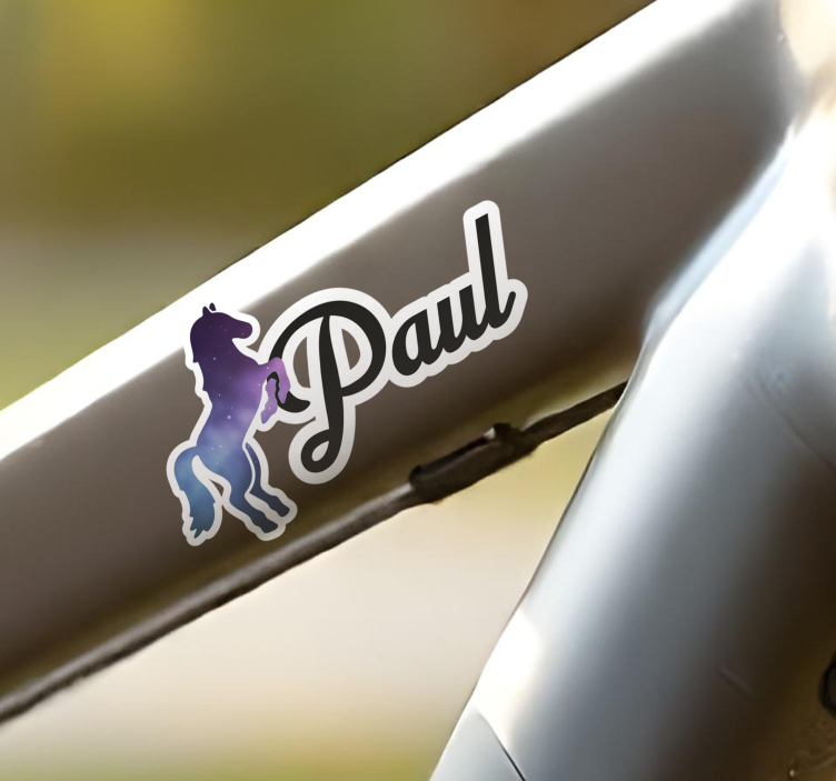 Horse  bike sticker with name - TenStickers