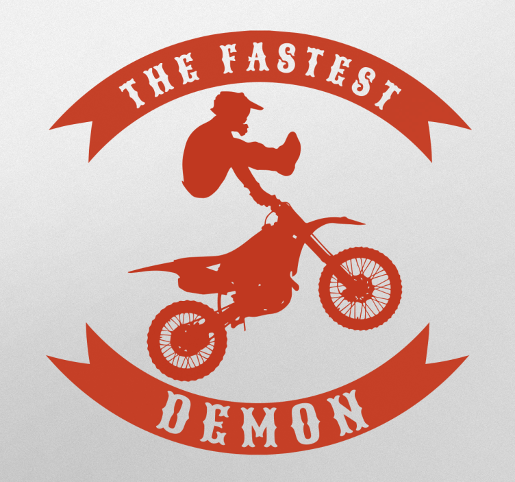 Fastest demon jump motorcycle stickers - TenStickers