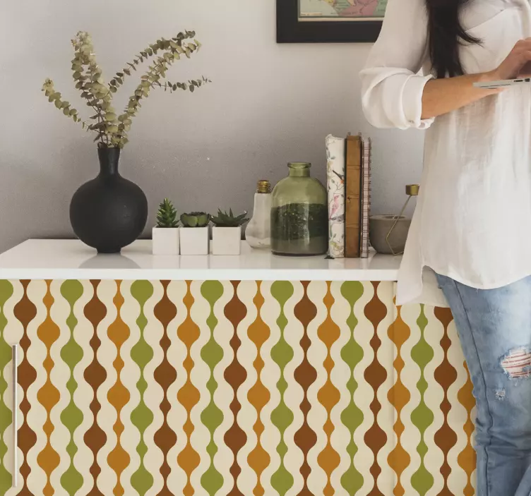 70s stripe figures  furniture sticker - TenStickers