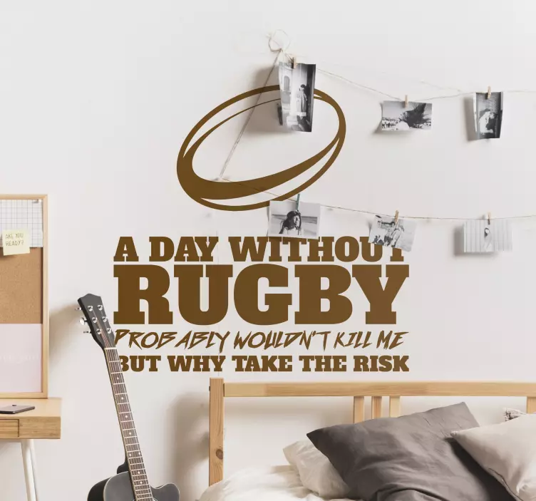A Day Without Rugby Wall Sticker - TenStickers