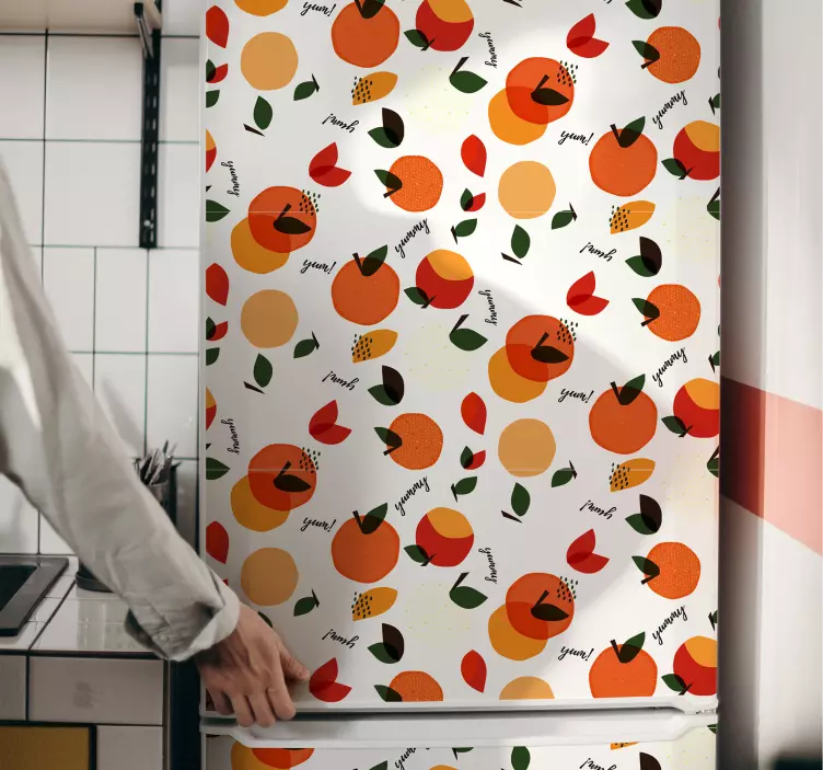 Abstract yummy oranges fridge sticker - TenStickers