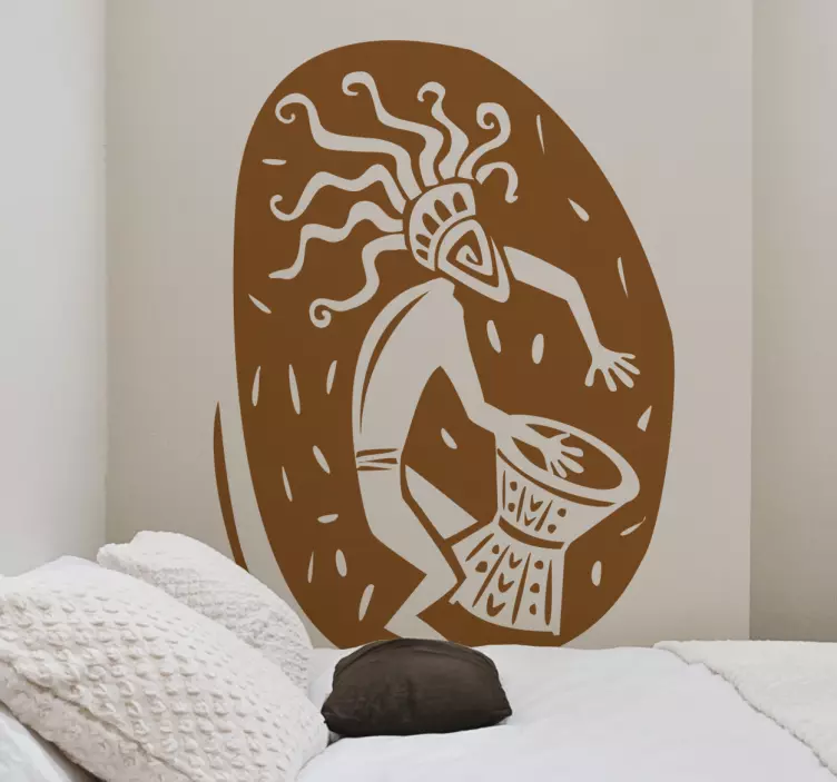 African Musician Shield Wall Sticker - TenStickers