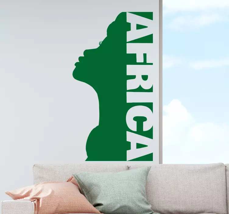African Woman Silhouette Wall Sticker - TenStickers