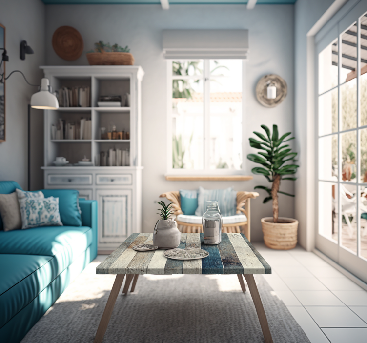 Aged Wood Blue Tones furniture decal   - TenStickers