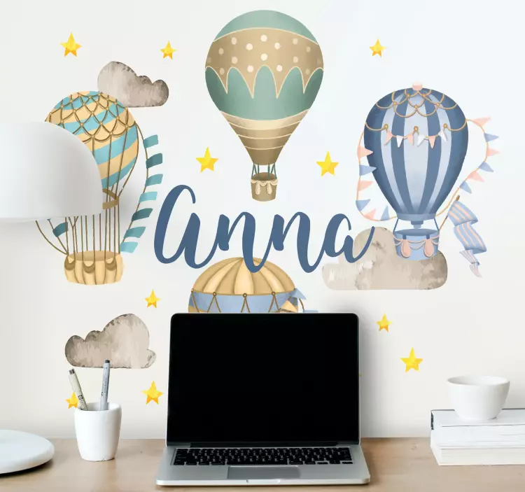 Airborne Balloons nursery wall decal - TenStickers