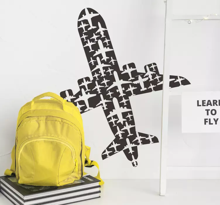 Airplane shape wall sticker - TenStickers