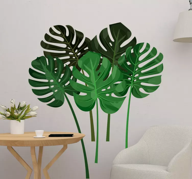 Alternative monster leaves plant wall sticker - TenStickers