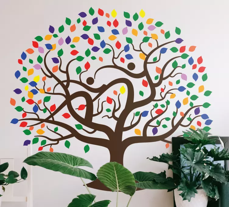 Amazing colorful tree stickers for dining room - TenStickers