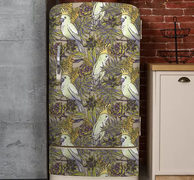 Amazonic parrots scandinavian  fridge sticker - TenStickers