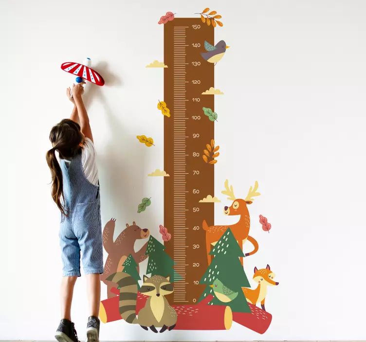Animal Growth Measurement height chart sticker - TenStickers