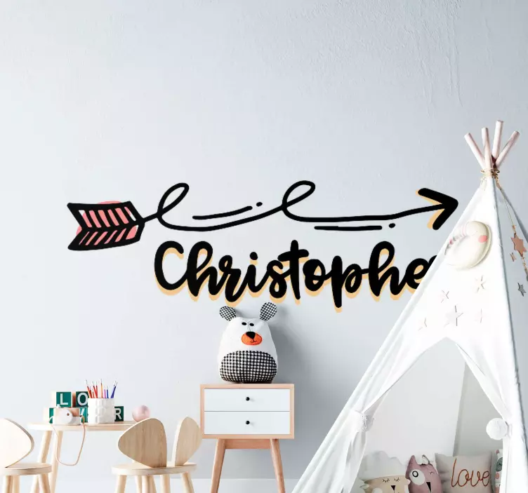 Arrow Name Design wall decal quotes - TenStickers