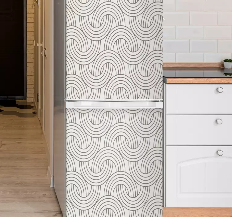Art deco illusion pattern fridge sticker - TenStickers