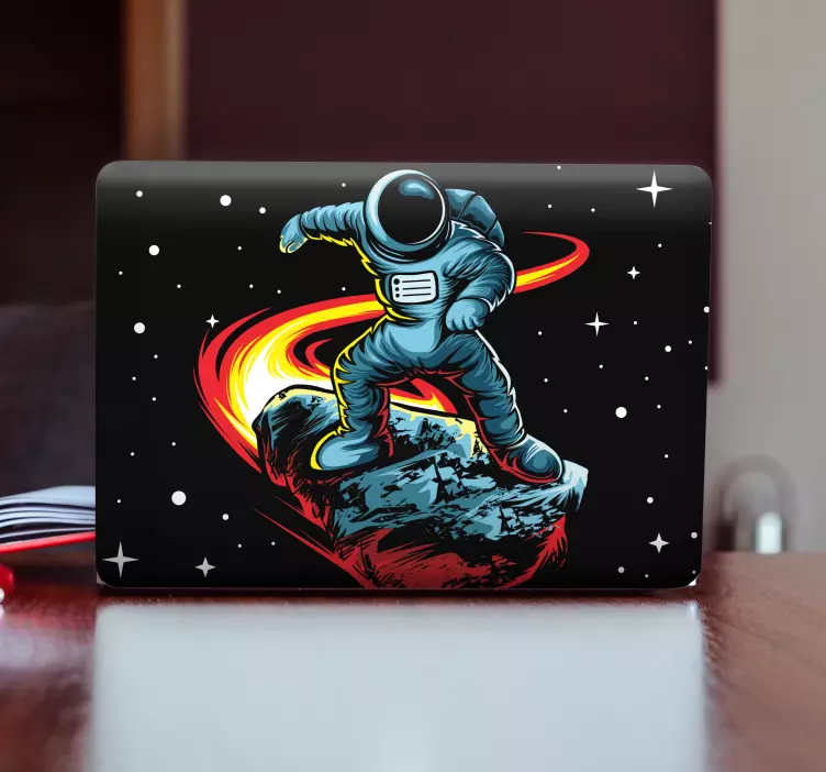 Laptop sticker astronaut floating adventure - TenStickers