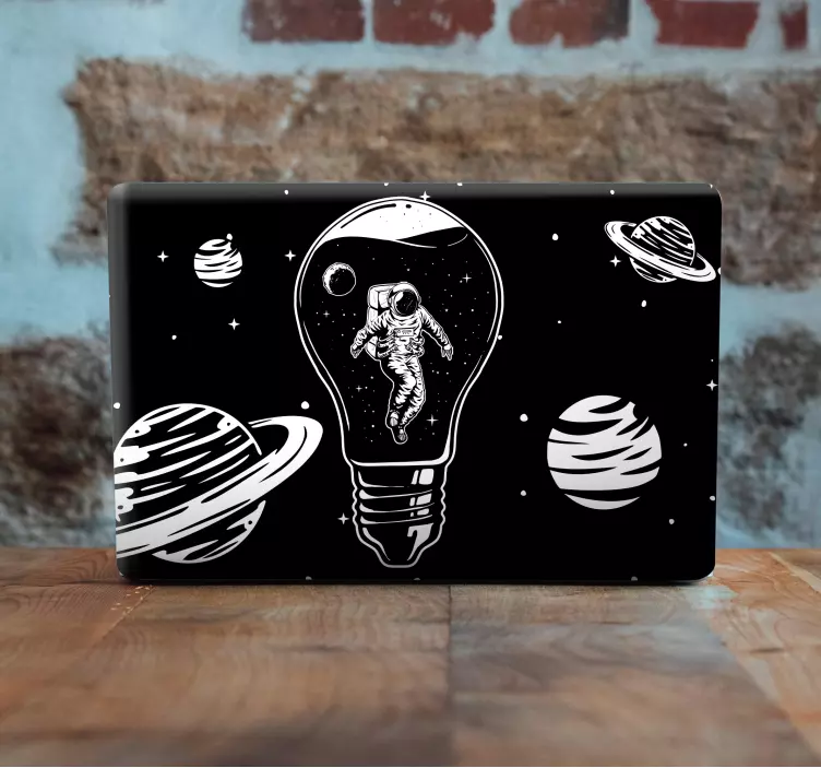Laptop sticker astronaut lightbulb - TenStickers