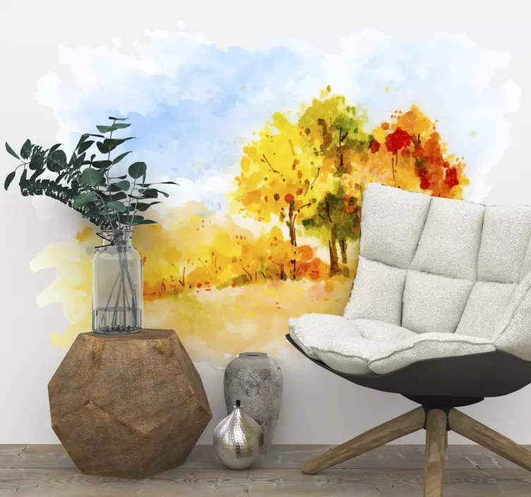Autumnal Painting Wall Art Sticker - TenStickers