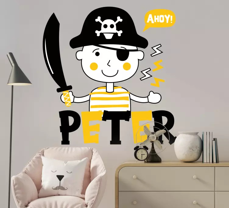 Baby boy pirate cutlass kids  bedroom sticker - TenStickers
