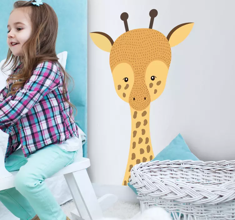 Baby giraffe drawing wild animal decal - TenStickers