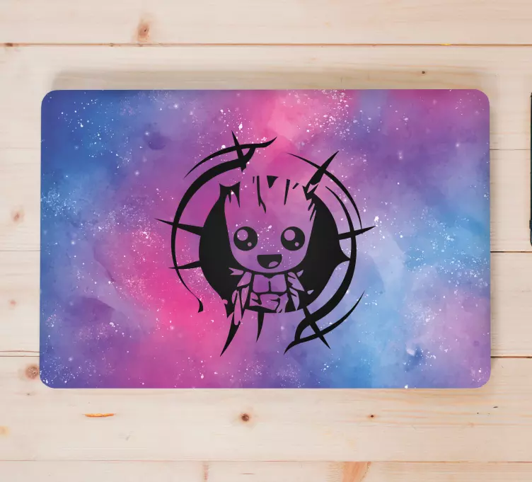 Baby groot peeking laptop skins - TenStickers
