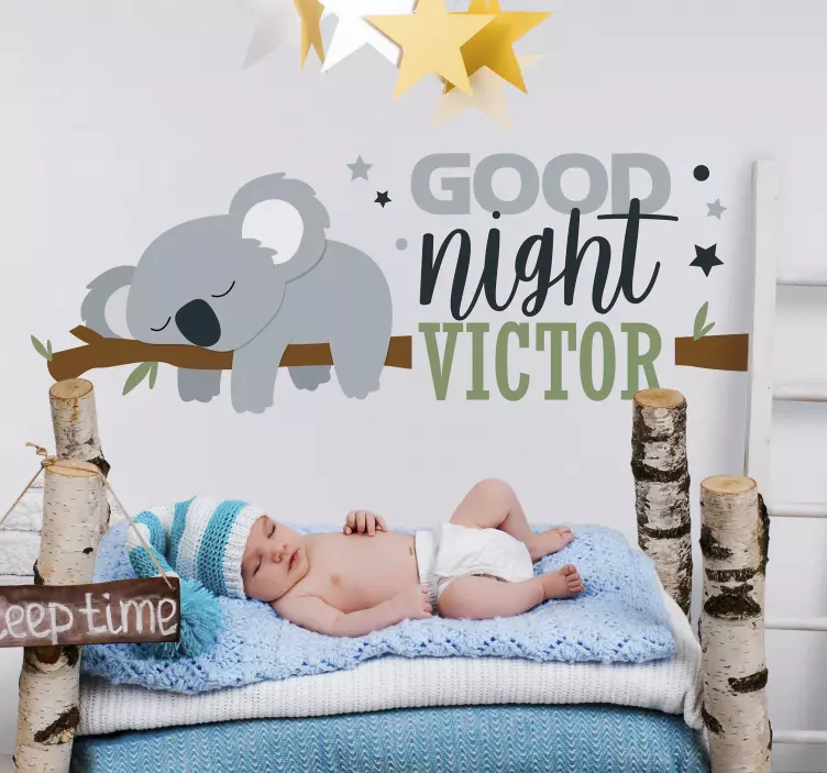 Baby Koala Tree Kids Wall Sticker - TenStickers