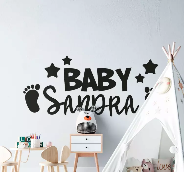 Baby Name Personalization wall sticker for kids - TenStickers