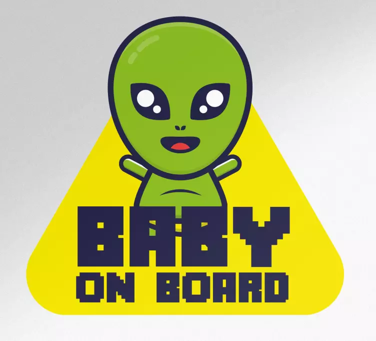 Baby on board cute alien baby on board sticker - TenStickers