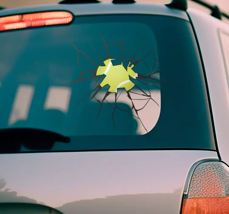 Ball shattering glass visual effect car sticker - TenStickers
