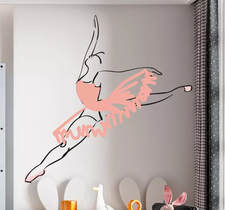 Ballet Dancer Outline dance sticker - TenStickers