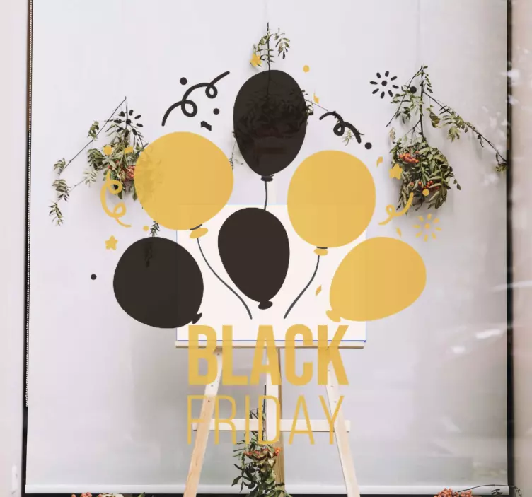Balloon Celebration Banner shop window sticker - TenStickers