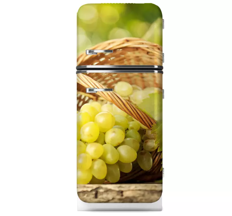 Basket of Grapes Fridge Sticker - TenStickers