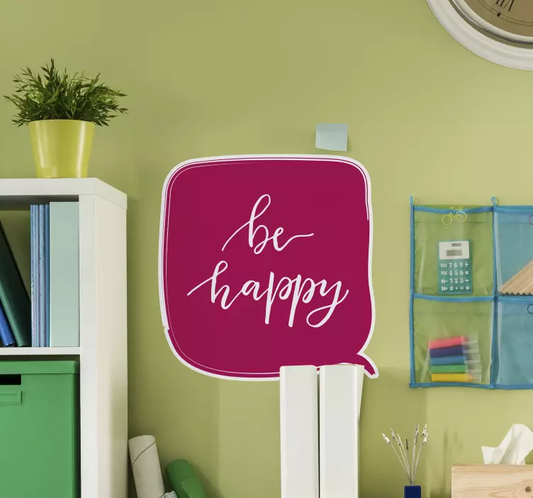 Be Happy Message Display quote sticker - TenStickers