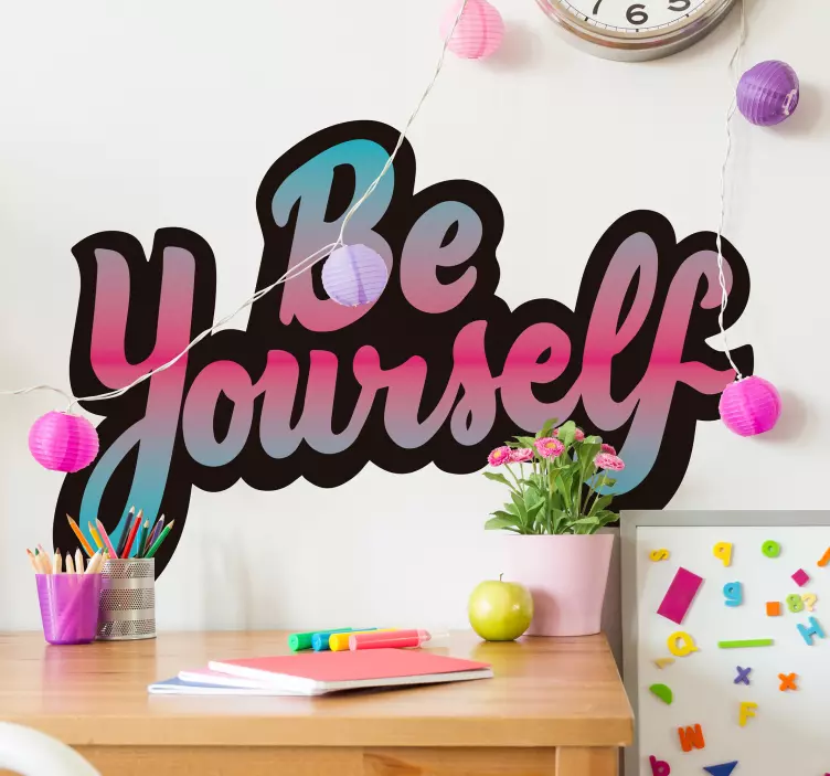 BE YOURSELF quote sticker - TenStickers