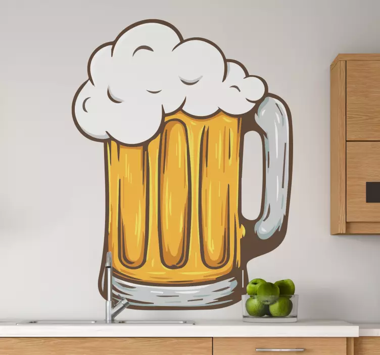 Beer bubbles glass drink sticker - TenStickers