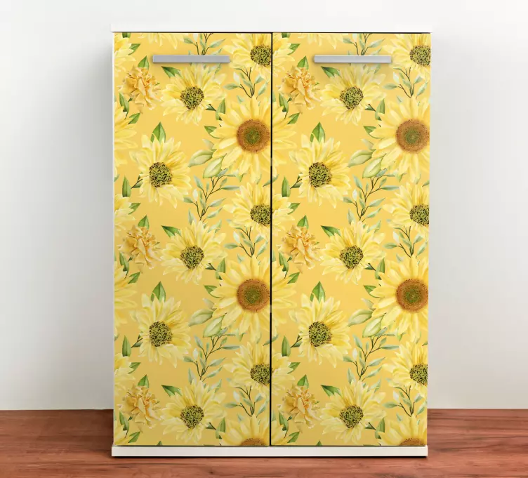 Big sunflowers petals furniture decal - TenStickers