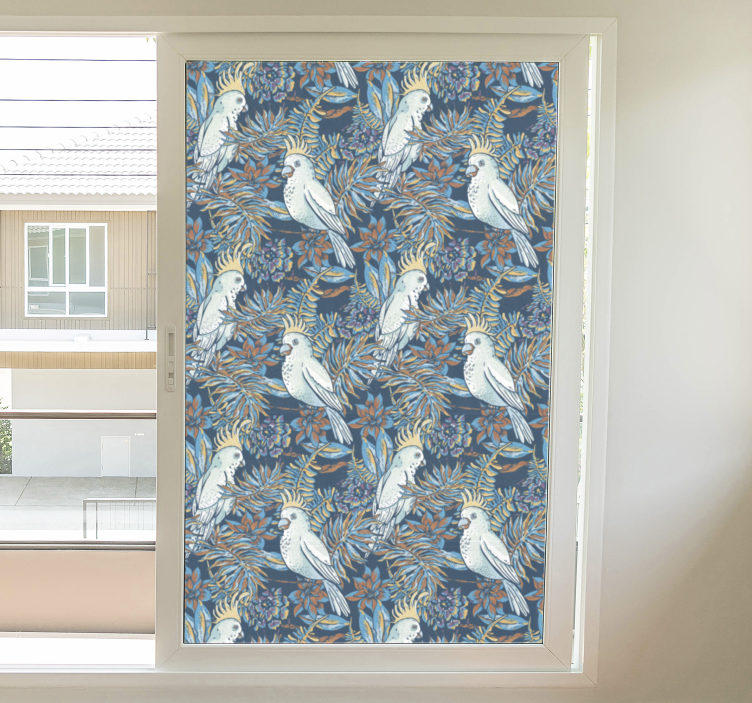 Birds and flowers window sticker - TenStickers