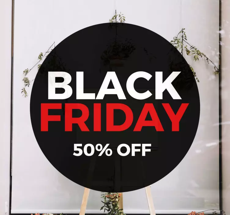 black friday 50% off window sticker - TenStickers